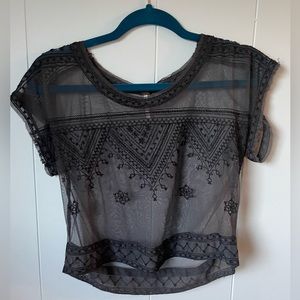 Cropped mesh detailed top
Free People size small